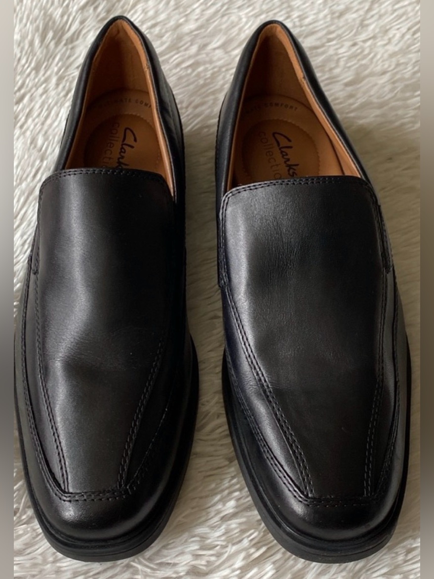 Clarks Black Leather Loafers Shoes
